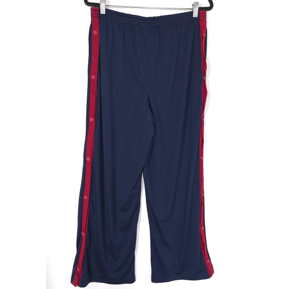 VICTORIA'S SECRET‎ PINK Womens New Snap Side Mesh Pants LARGE Navy Athleisure